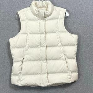Vtg Y2K Eddie Bauer Down Vest Size L Quilted Goose Down Puffer Cabin Ski 2006